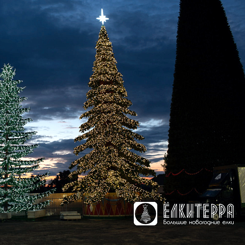 Таежная световая искусственная уличная елка, 11 м